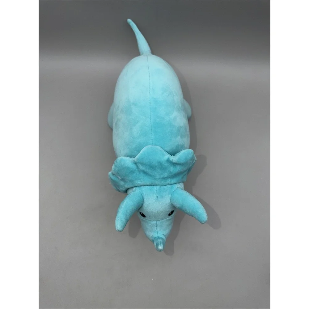 Manhattan Toy Velveteen Dino Spike Triceratops Weighted Blue Dinosaur Plush 18